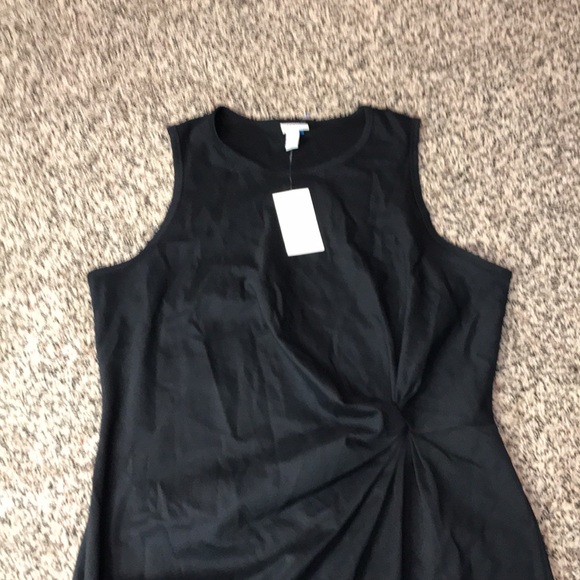 A New Day Classic Black Sleeveless Twist-Front Women's Midi Dress Sz L | NWT - Picture 2 of 6